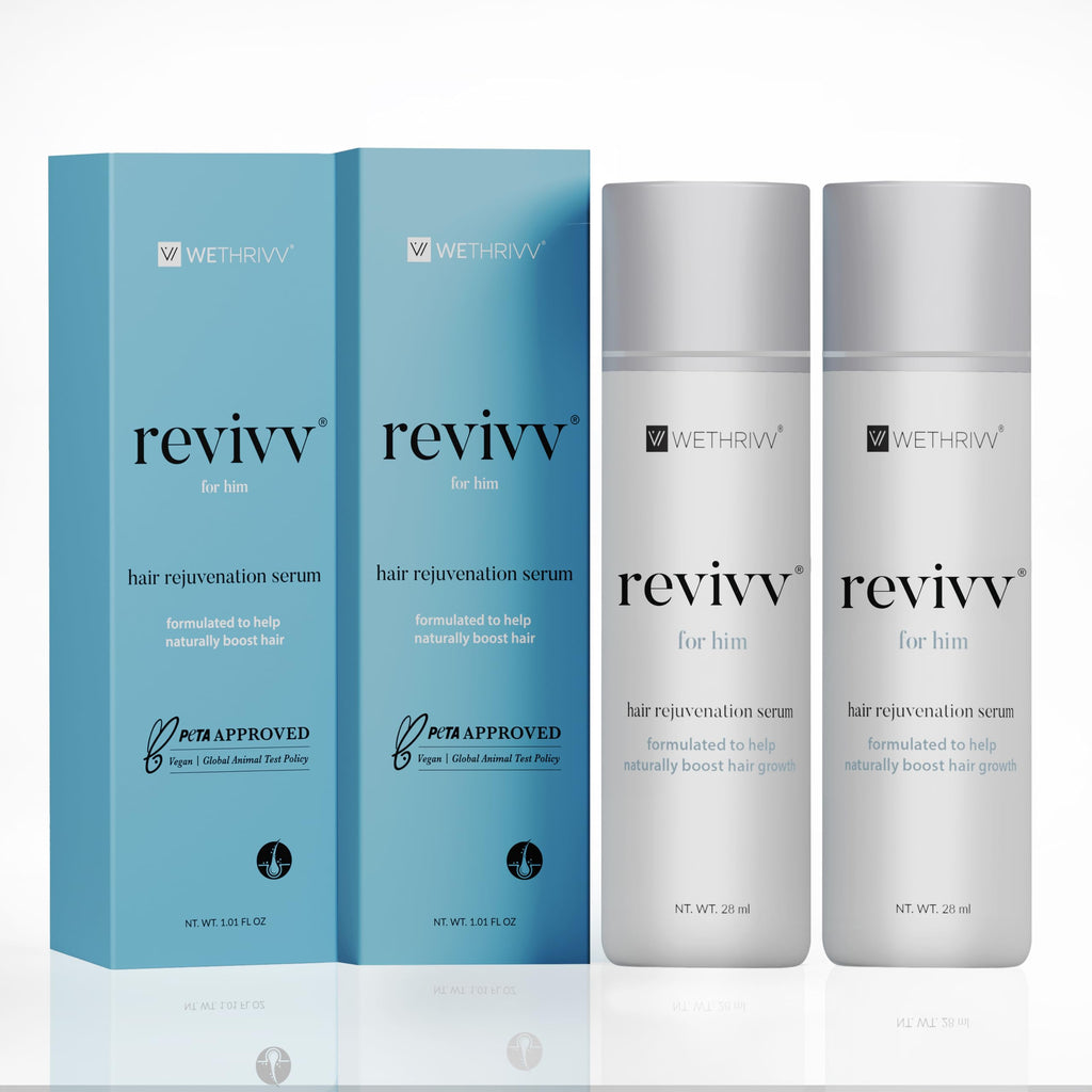 WETHRIVV REVIVV Hair Growth Serum for Men — 2-Pack, 100% Natural
