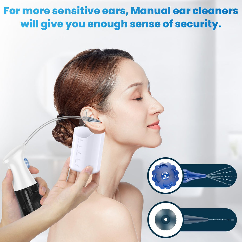 WEUANY Ear Wax Removal Kit – Safe At-Home Ear Irrigation with Five-Hole & One-Hole Nozzles