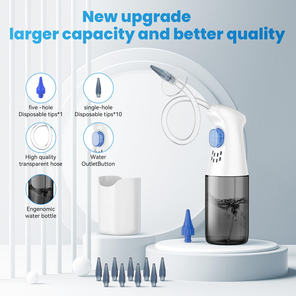 WEUANY Ear Wax Removal Kit – Safe At-Home Ear Irrigation with Five-Hole & One-Hole Nozzles