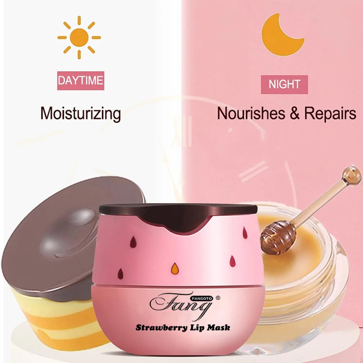 WFWJ 4-Piece Bee Lip Balm Honey Pot Set – Propolis Moisturizing Lip Mask