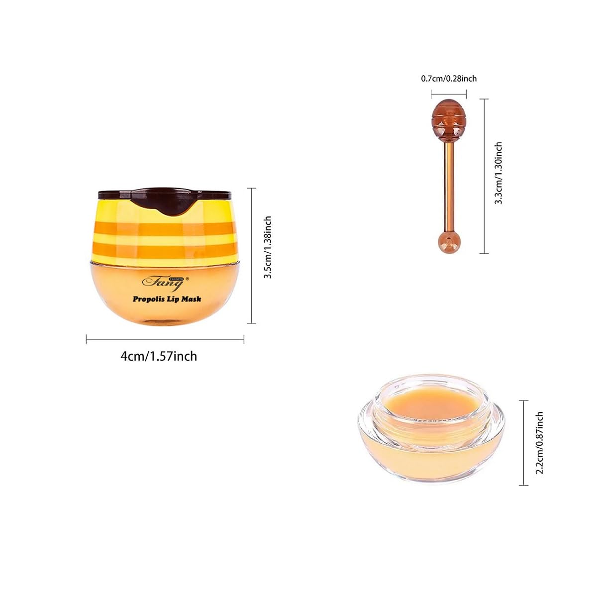 WFWJ 4-Piece Bee Lip Balm Honey Pot Set – Propolis Moisturizing Lip Mask