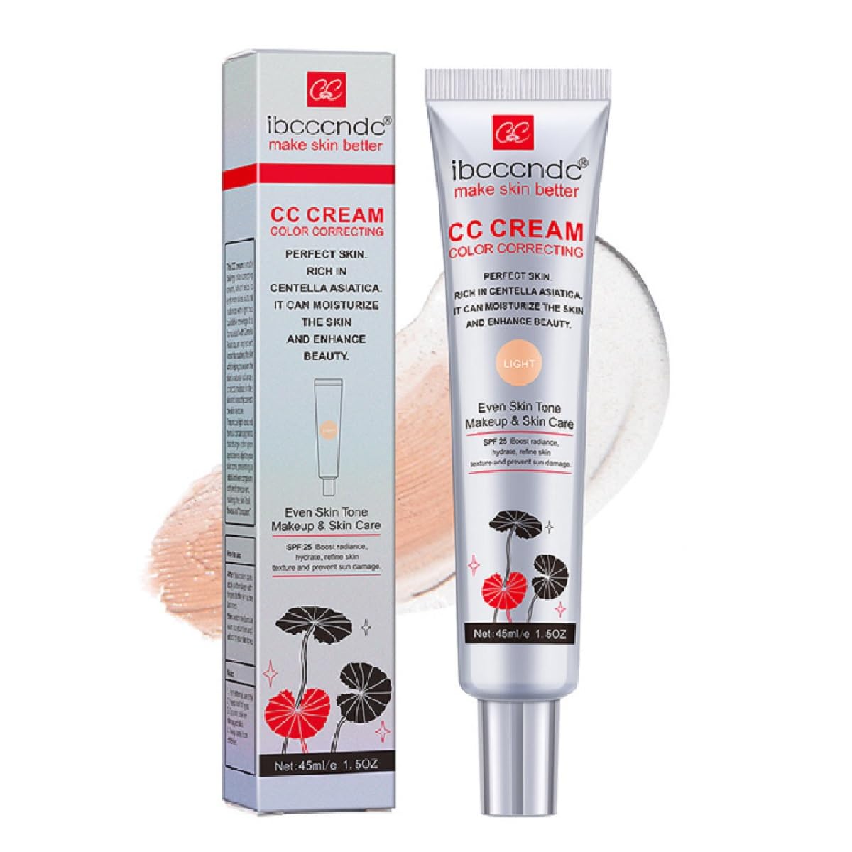 WFWJ Color Correcting CC Cream SPF25 – Light Full-Coverage Foundation with Hydrating Serum (45 ml)