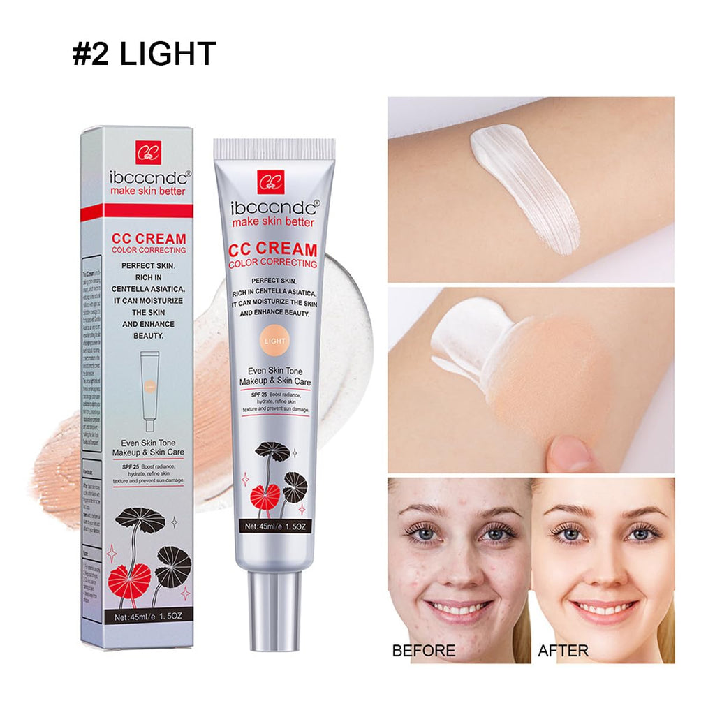 WFWJ Color Correcting CC Cream SPF25 – Light Full-Coverage Foundation with Hydrating Serum (45 ml)