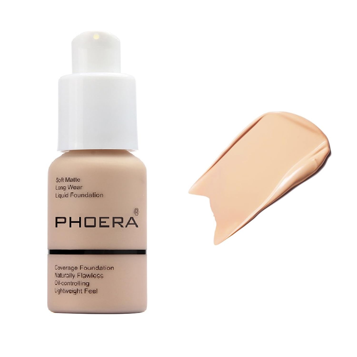 WFWJ PHOERA Foundation 102 Nude – Flawless Soft Matte Liquid Foundation, 24H Oil Control & Waterproof