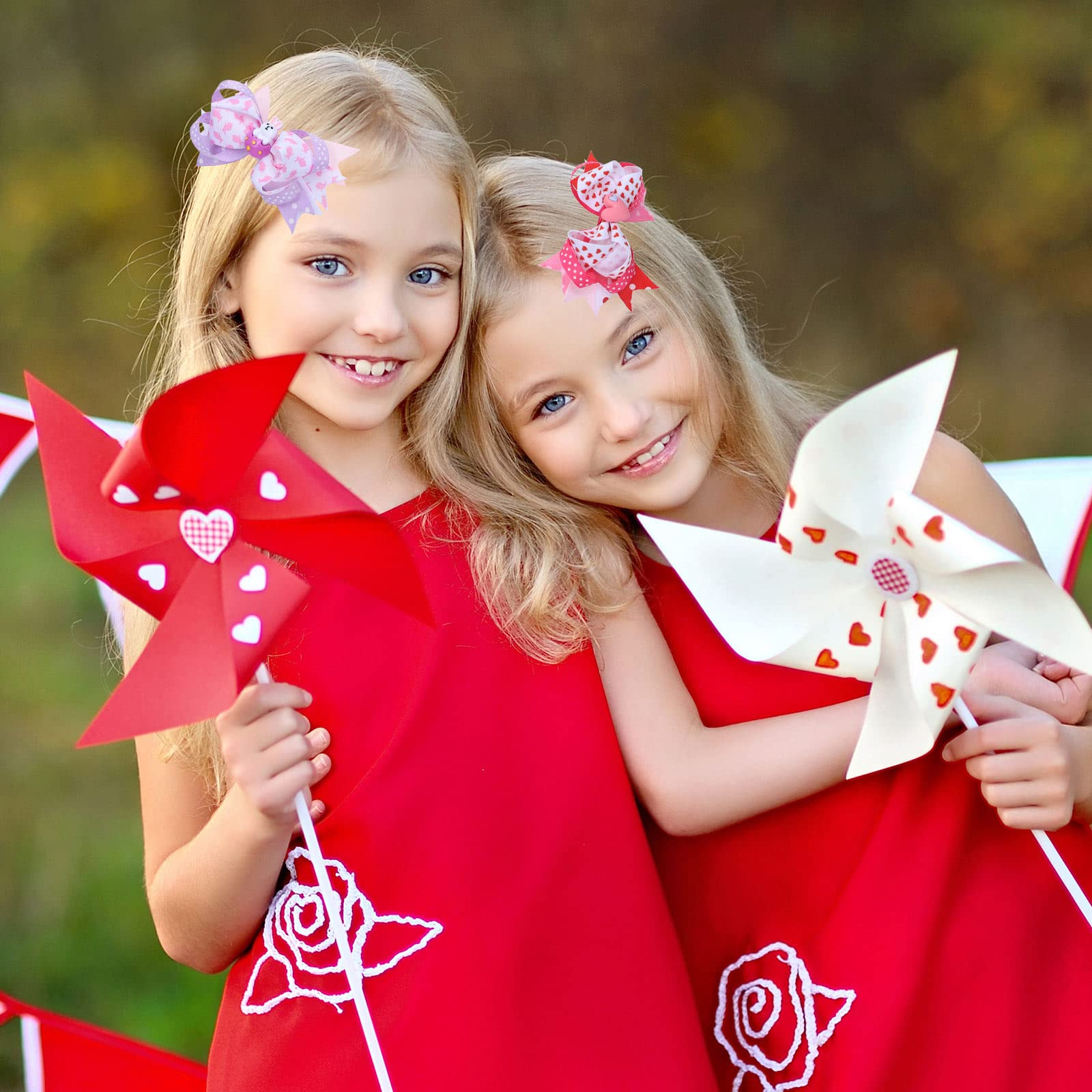 Whaline 4Pcs Seasonal Hair Clips for Girls – Valentine, St. Patrick’s Day, Easter, 4th of July