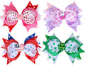 Whaline 4Pcs Seasonal Hair Clips for Girls – Valentine, St. Patrick’s Day, Easter, 4th of July