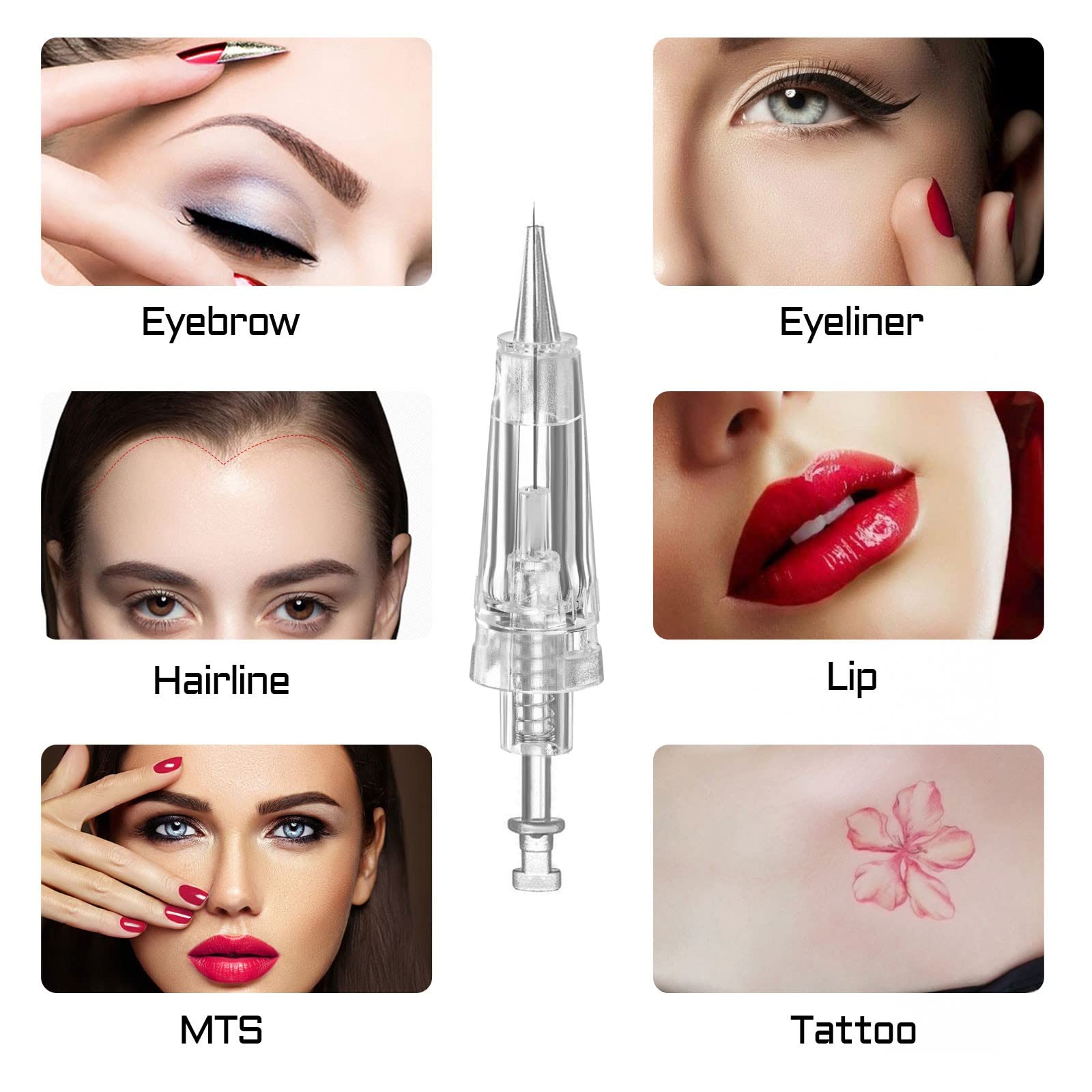 Whalrace PMU Needles 10 Pcs – Safe Disposable 1P/1R Microblading Needles & 1RL Shading for Brows, Eyeliner, Lip Tinting
