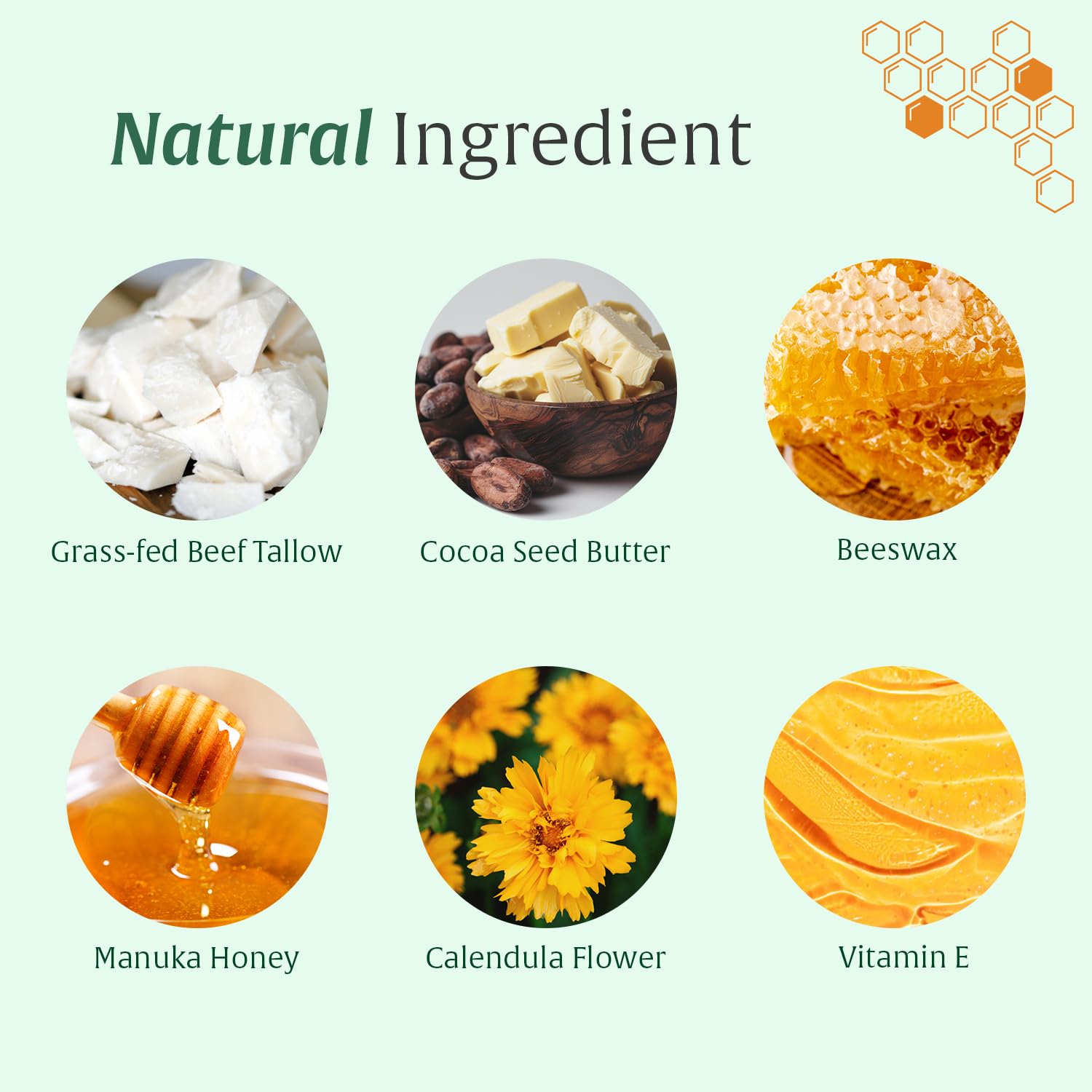 Whipped Honey Tallow Balm for Skin – 100% Grass-Fed Beef Tallow, Manuka Honey, 4 oz