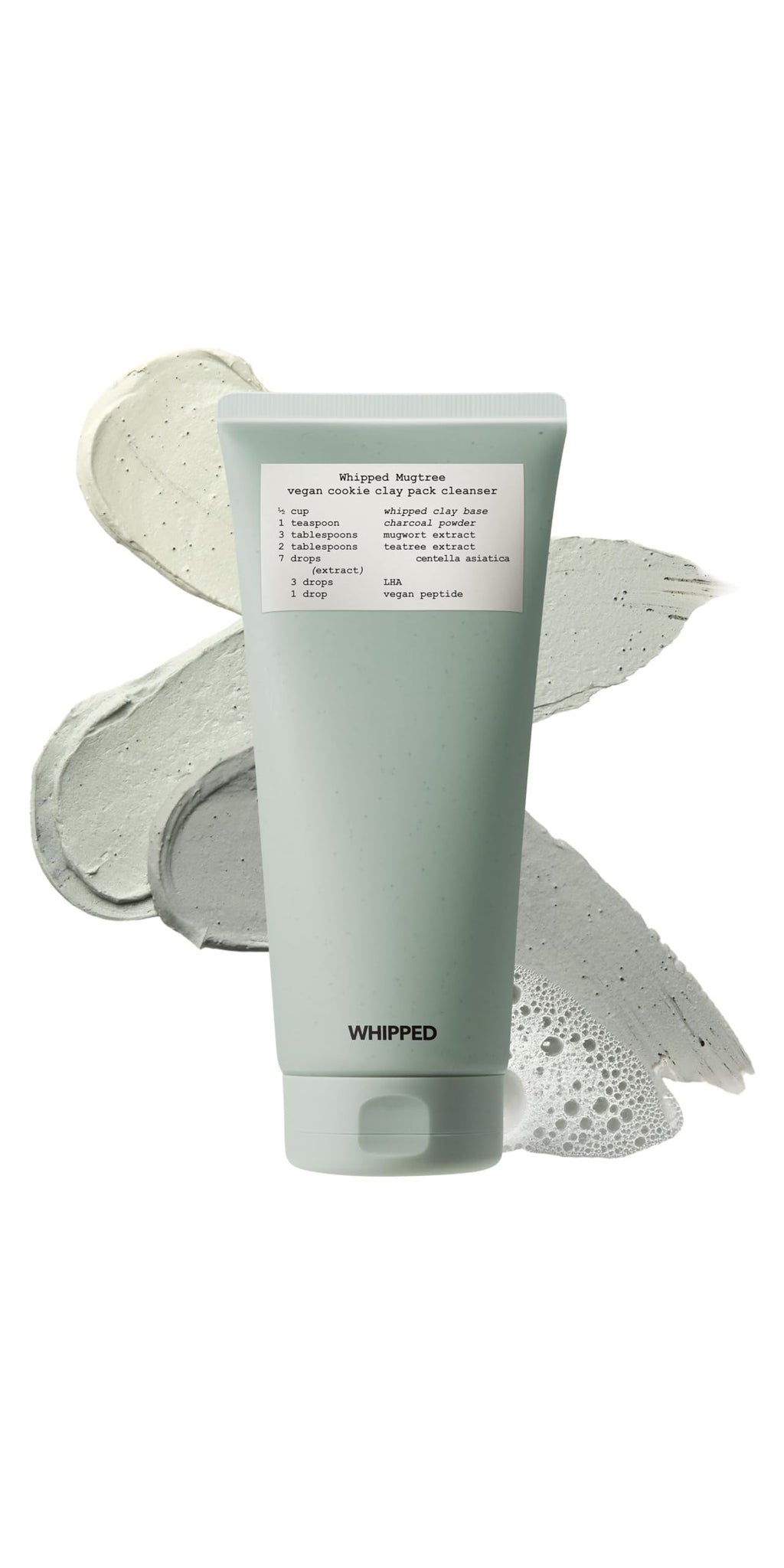 Whipped Semo Charcoal Clay Face Wash – Deep Cleansing Vegan Exfoliating Cleanser (6 oz)