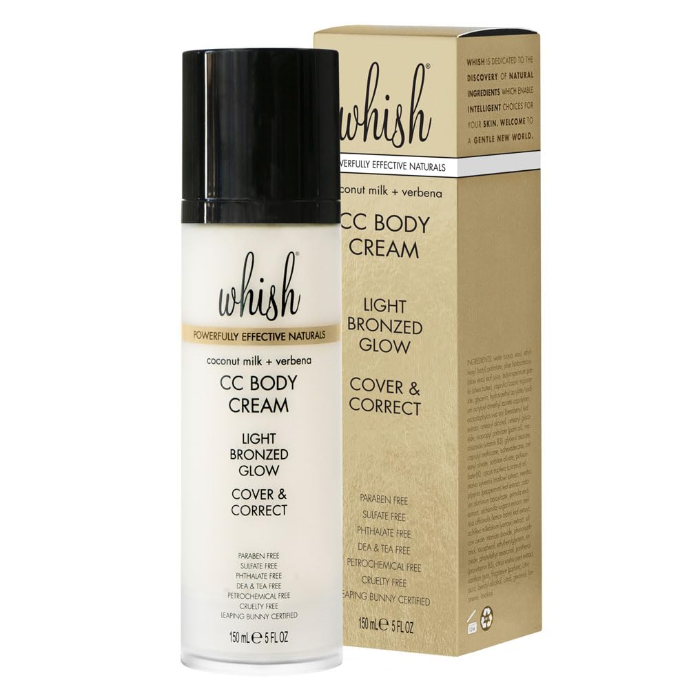 Whish Coconut Milk & Verbena CC Body Cream – Color Correcting Moisturizer with Shea & Aloe