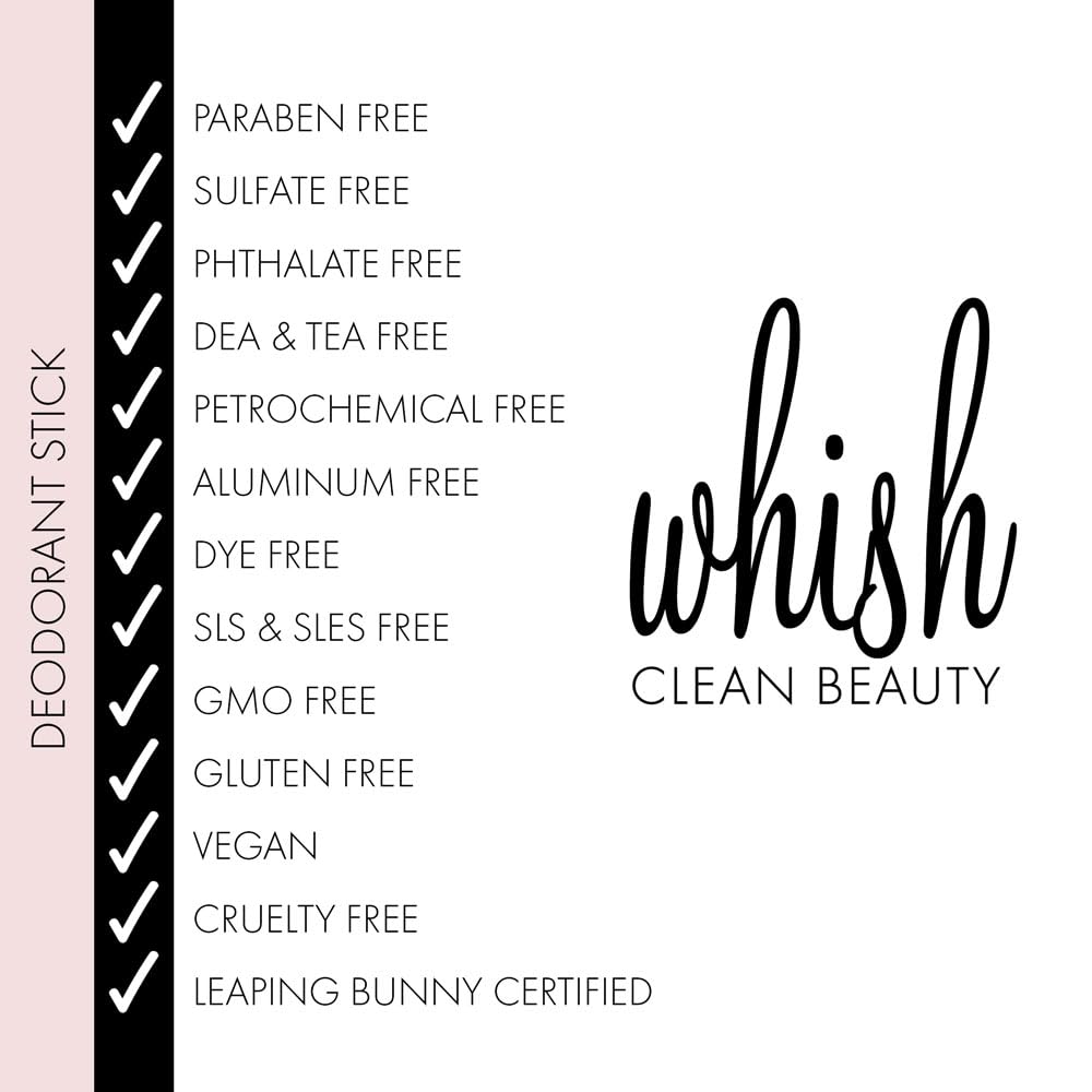 Whish Aluminum-Free Deodorant - Non-Toxic Botanical Formula, Paraben & Sulfate Free, Vegan & Cruelty-Free, 2.5 oz