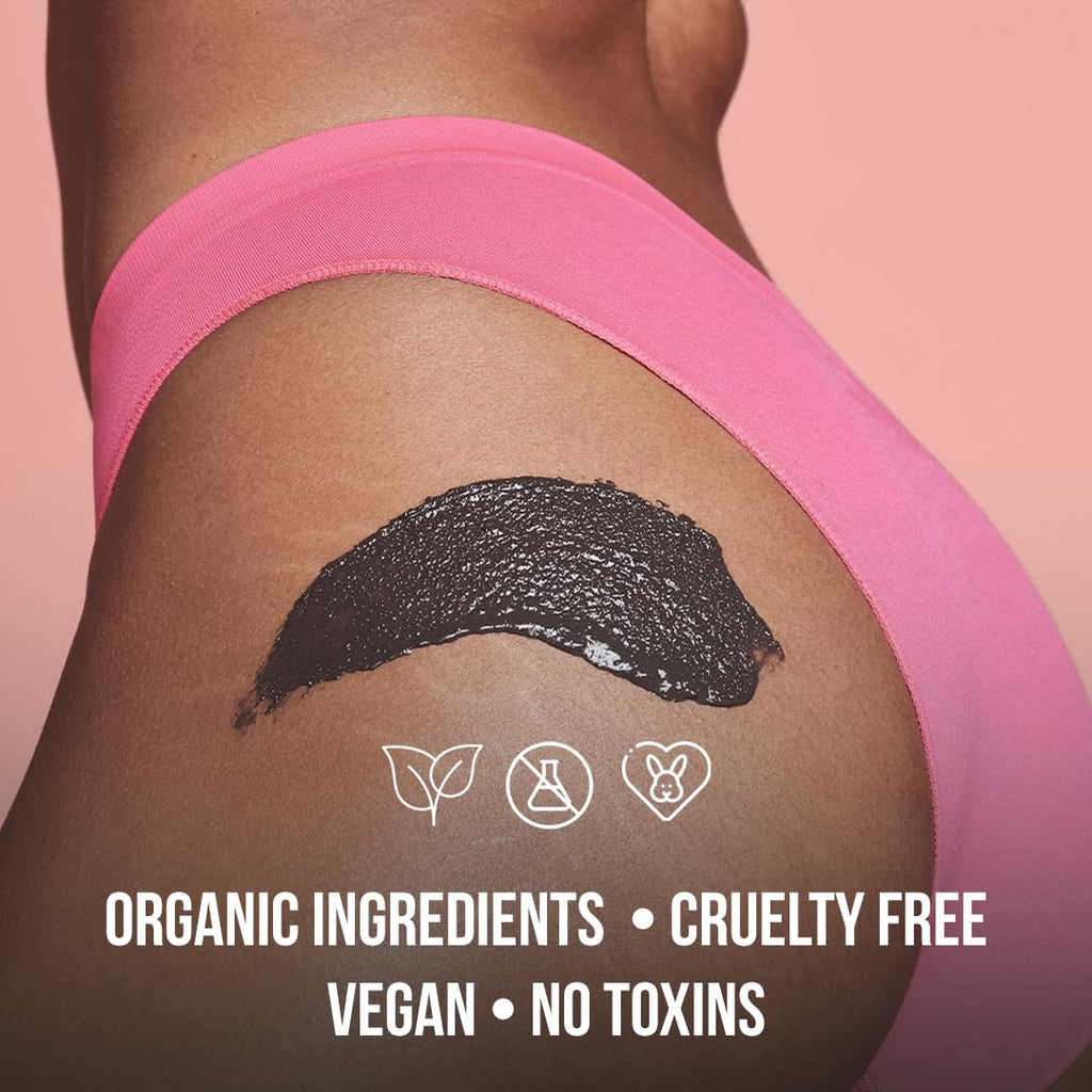 White Naturals Organic Activated Charcoal Face & Body Scrub – Exfoliating & Detoxifying, 10 oz