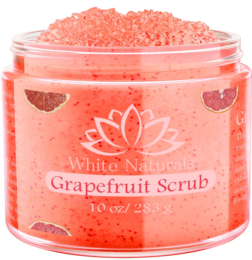 White Naturals Organic Grapefruit Salt Scrub – Exfoliate, Hydrate & Glow