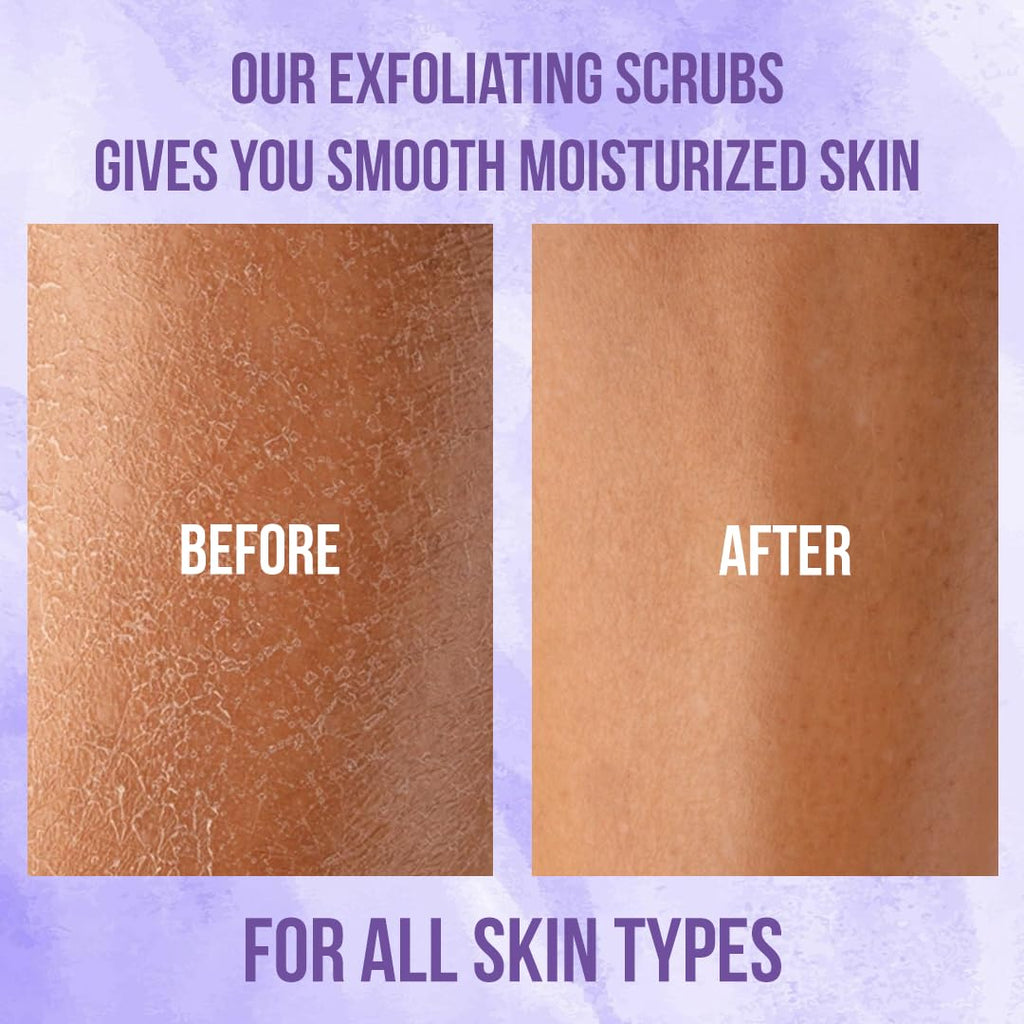 White Naturals Lavender Oil Body Scrub – Organic Exfoliator, 12oz
