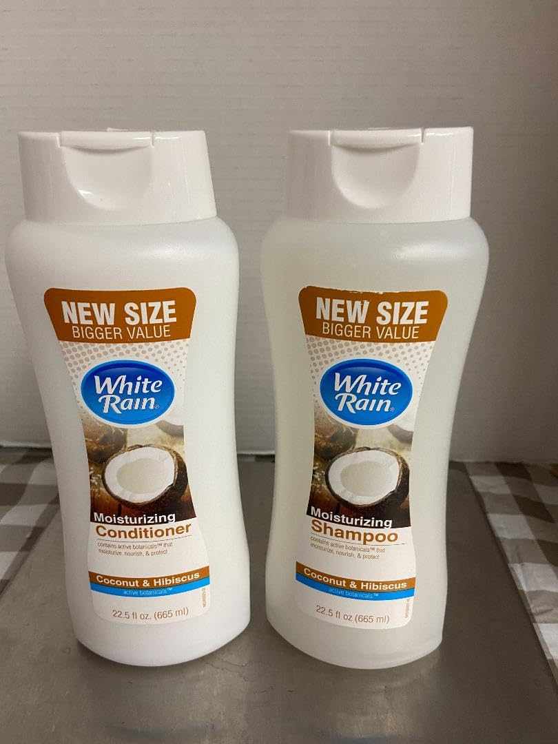 White Rain Coconut & Hibiscus Shampoo + Conditioner, 22.5 oz Duo for All Hair Types