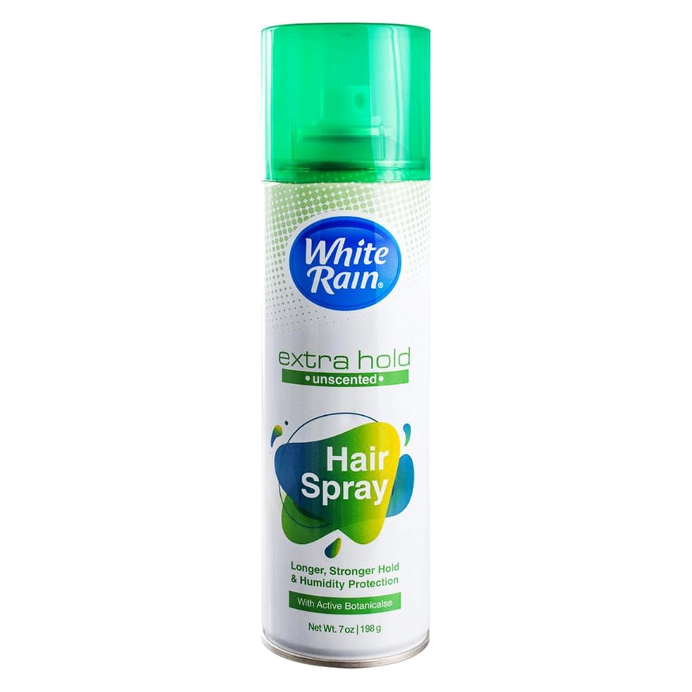 White Rain Hairspray Extra Hold Unscented – Fragrance-Free, Humidity-Resistant Finishing Spray (7 oz, Pack of 12)