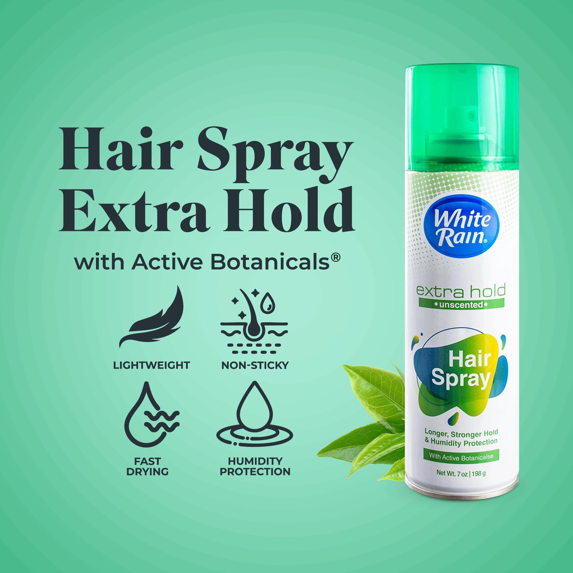 White Rain Hairspray Extra Hold Unscented – Fragrance-Free, Humidity-Resistant Finishing Spray (7 oz, Pack of 12)