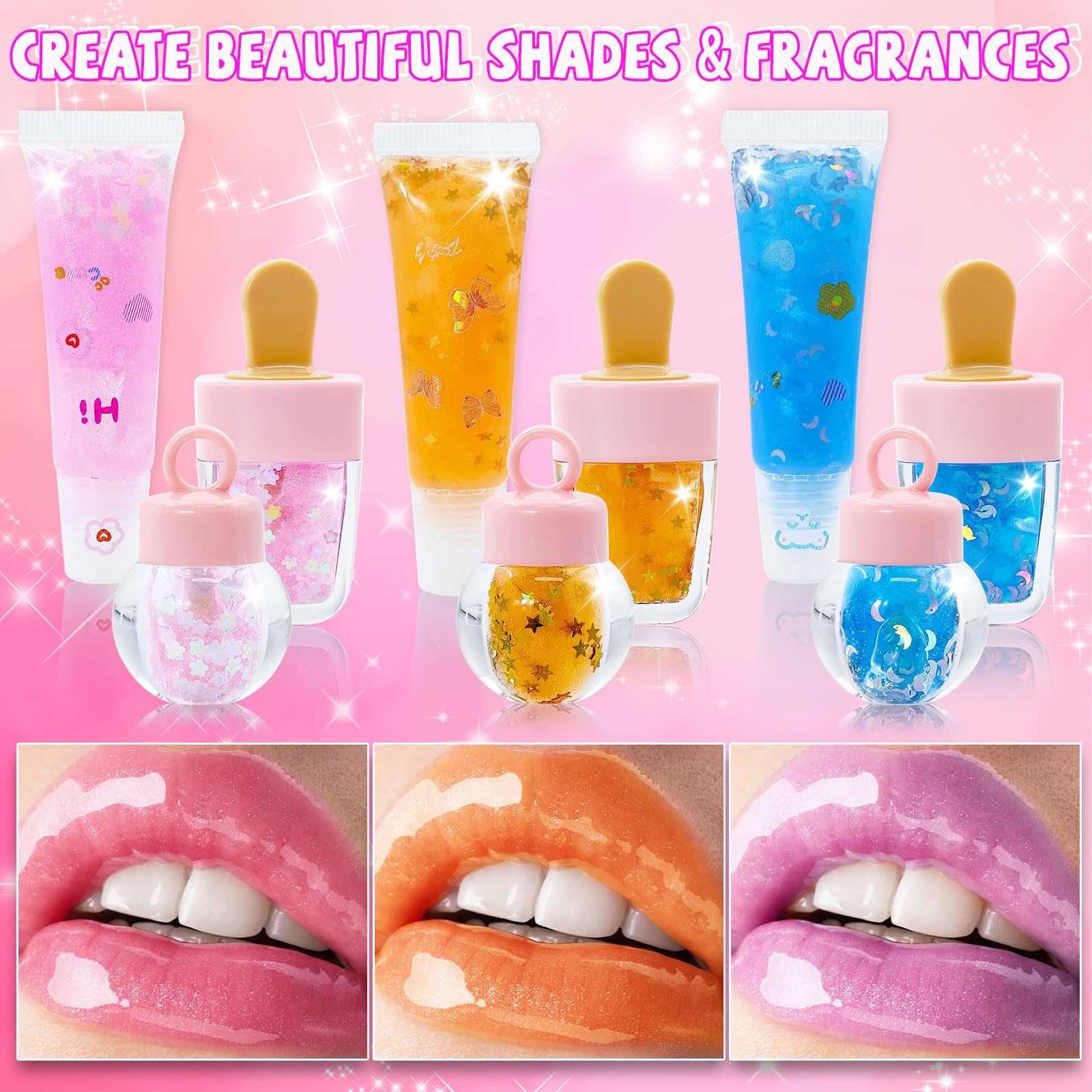 WhizToys DIY Lip Gloss Making Kit | Create Custom Glosses with 200ml Base & 12 Tubes