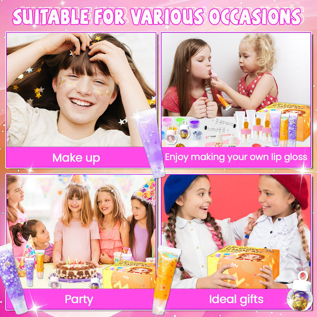 WhizToys DIY Lip Gloss Making Kit | Create Custom Glosses with 200ml Base & 12 Tubes