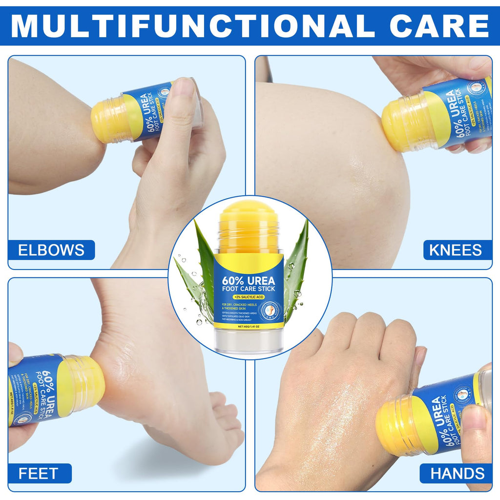 WHLH & WELL-BEING 60% Urea Foot Cream Stick with 2% Salicylic Acid – 2 Pack