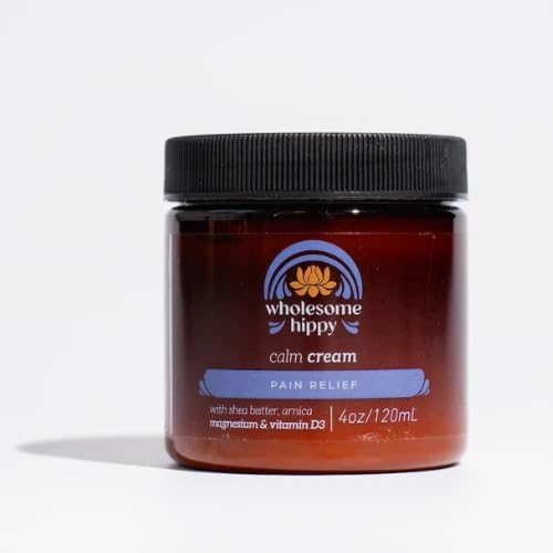 WHOLESOME HIPPY Magnesium Calm Cream – All-Natural Body Butter with Magnesium, Vitamin D3, Arnica & Turmeric – 4oz