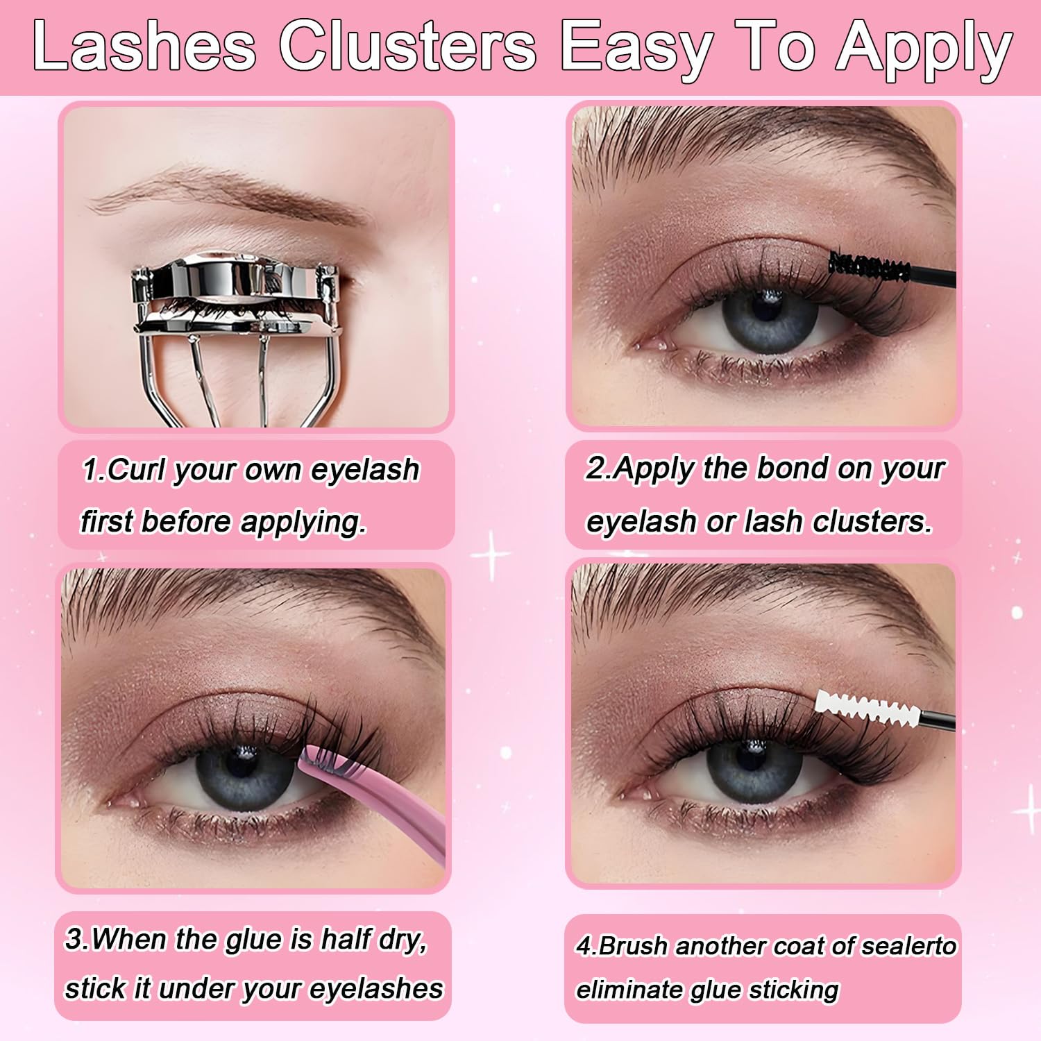 WIGICD Lash Clusters Kit 60D+80D 9-16mm DIY Lash Extensions – 480 Pcs, D Curl, Soft Band