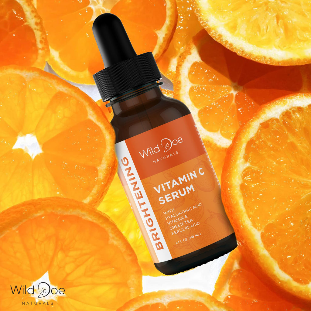 Wild Doe Naturals Vitamin C Serum with Hyaluronic Acid – Hydrating, Firming Face Serum (4 oz)