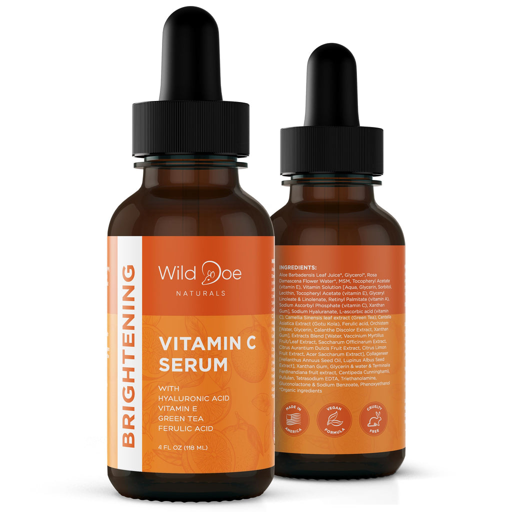 Wild Doe Naturals Vitamin C Serum with Hyaluronic Acid – Hydrating, Firming Face Serum (4 oz)