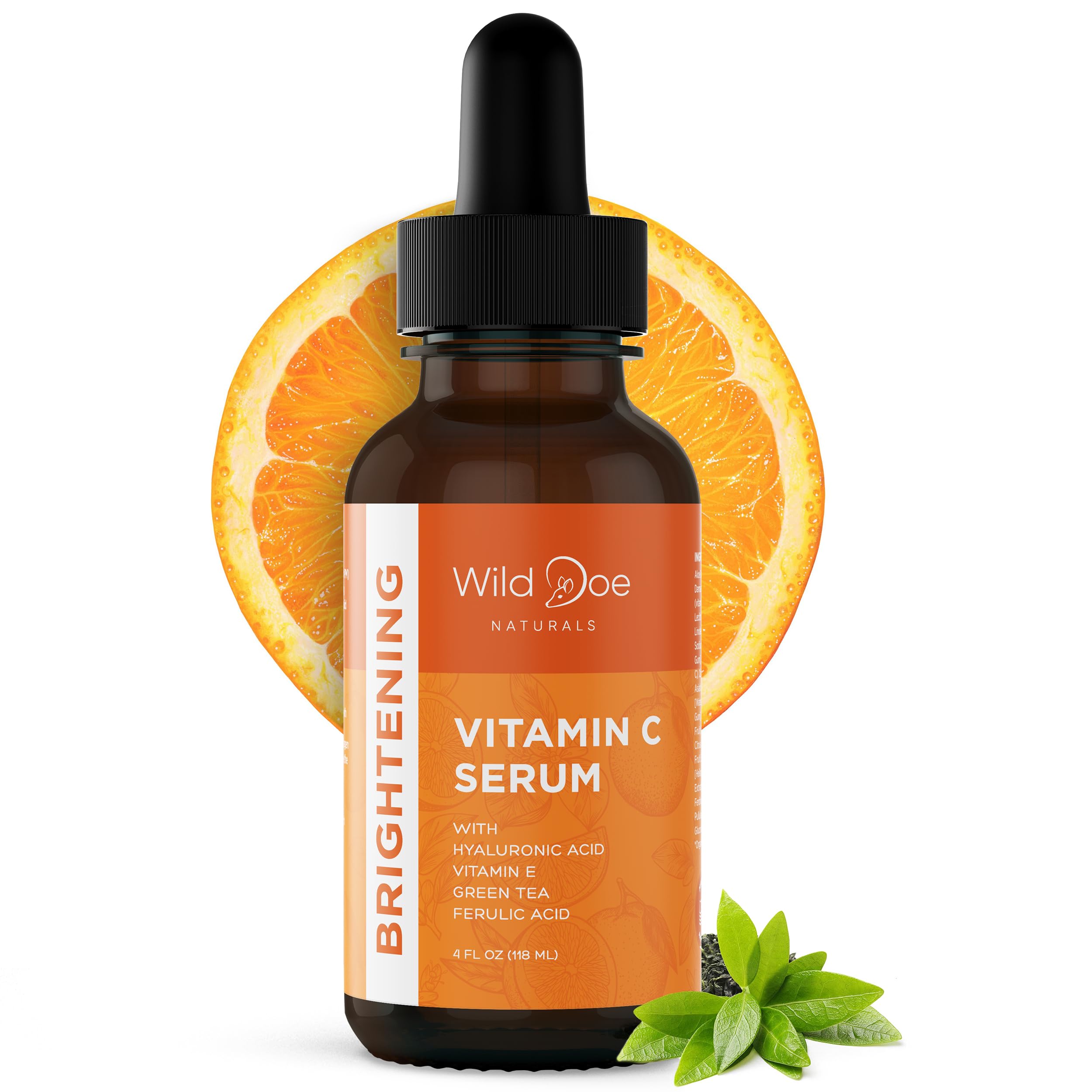 Wild Doe Naturals Vitamin C Serum with Hyaluronic Acid – Hydrating, Firming Face Serum (4 oz)