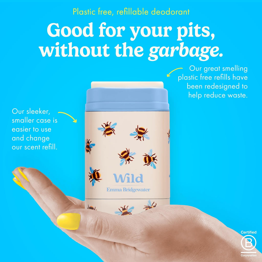 Wild - The Full Monty Starter Kit: Refillable Aluminum-Free Deodorant with 5 Fresh Scents (1.4oz x5) | Vegan