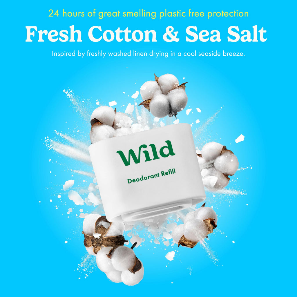 Wild The Full Monty Starter Kit – Refillable Aluminum-Free Deodorant with 5 Fresh Scents