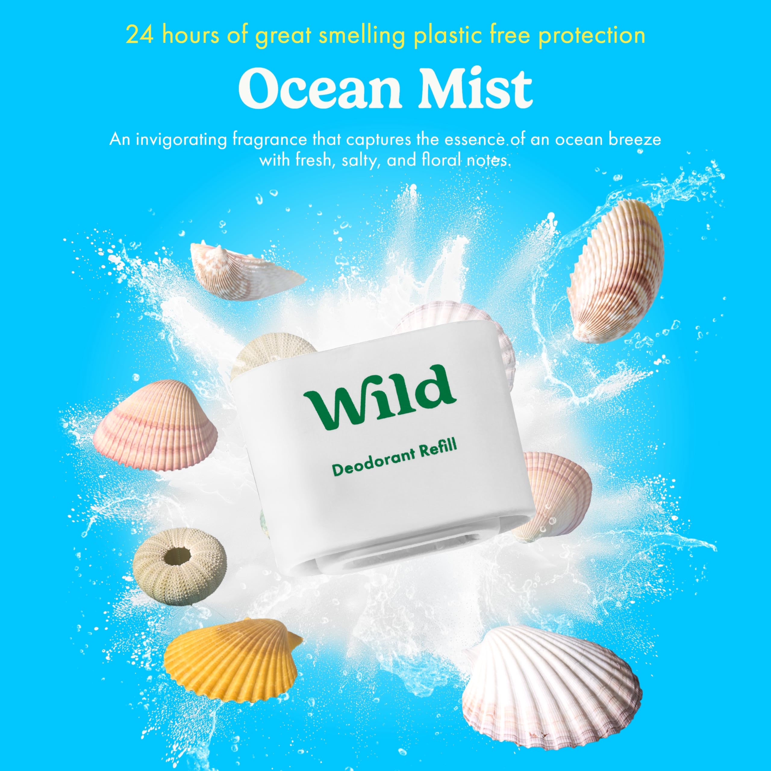 Wild The Full Monty Starter Kit – Refillable Aluminum-Free Deodorant with 5 Fresh Scents