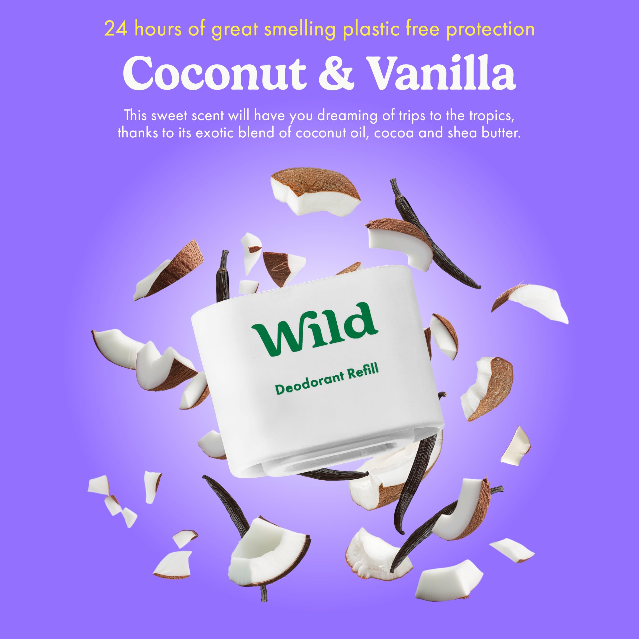 Wild The Full Monty Starter Kit – Refillable Aluminum-Free Deodorant with 5 Fresh Scents