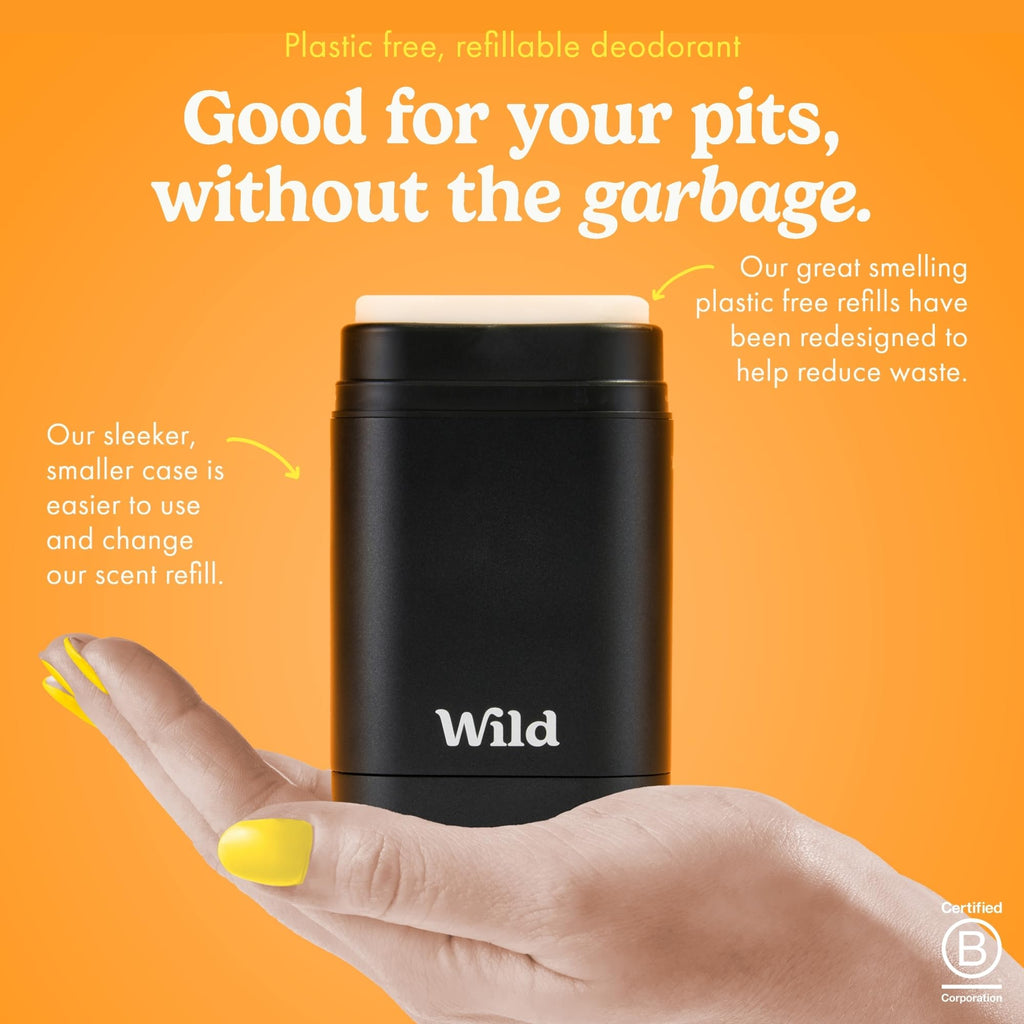 Wild The Full Monty Starter Kit – Refillable Aluminum-Free Deodorant with 5 Fresh Scents