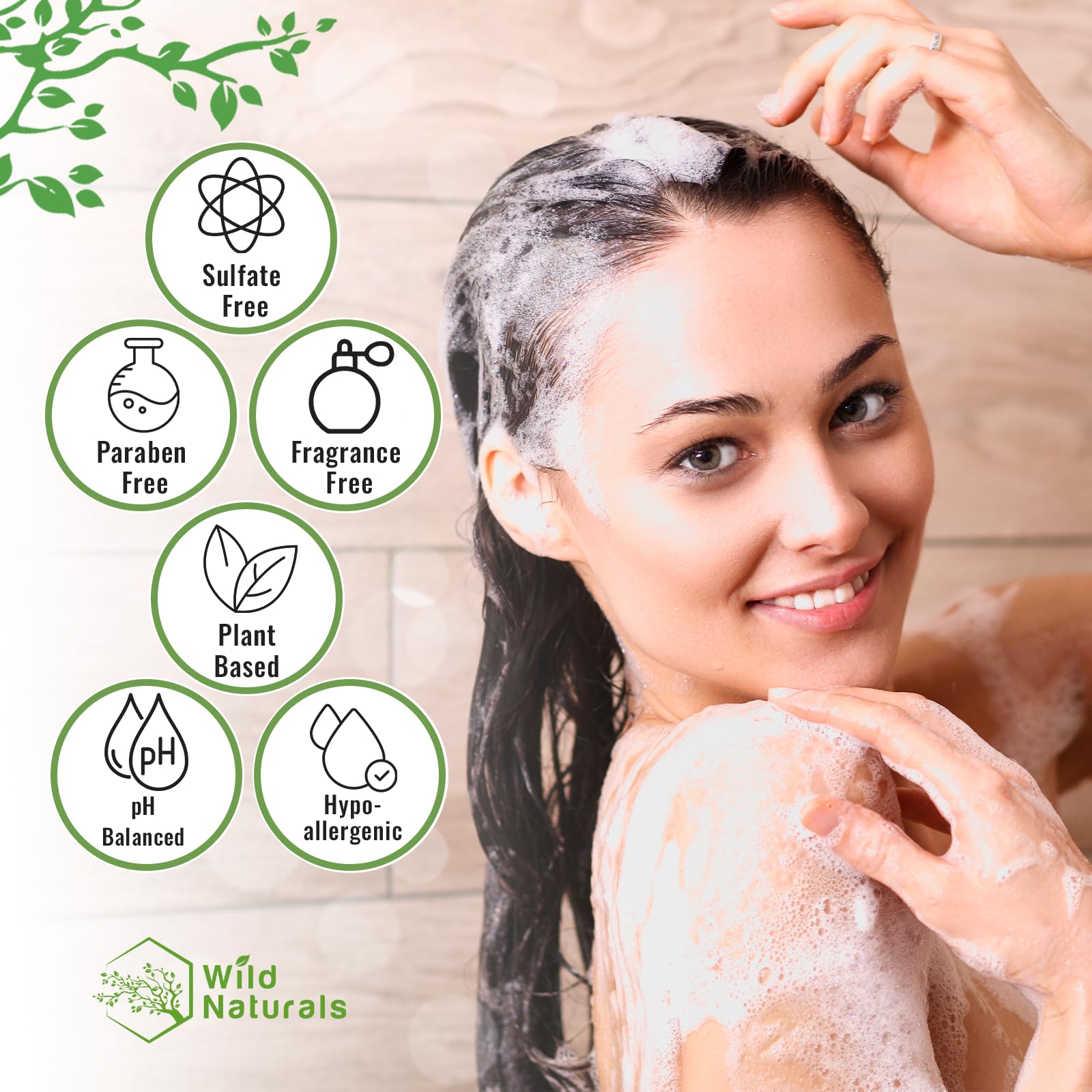 Wild Naturals Eczema Manuka Honey Shampoo – Hydrating, Sulfate-Free for Psoriasis & Dry Scalp
