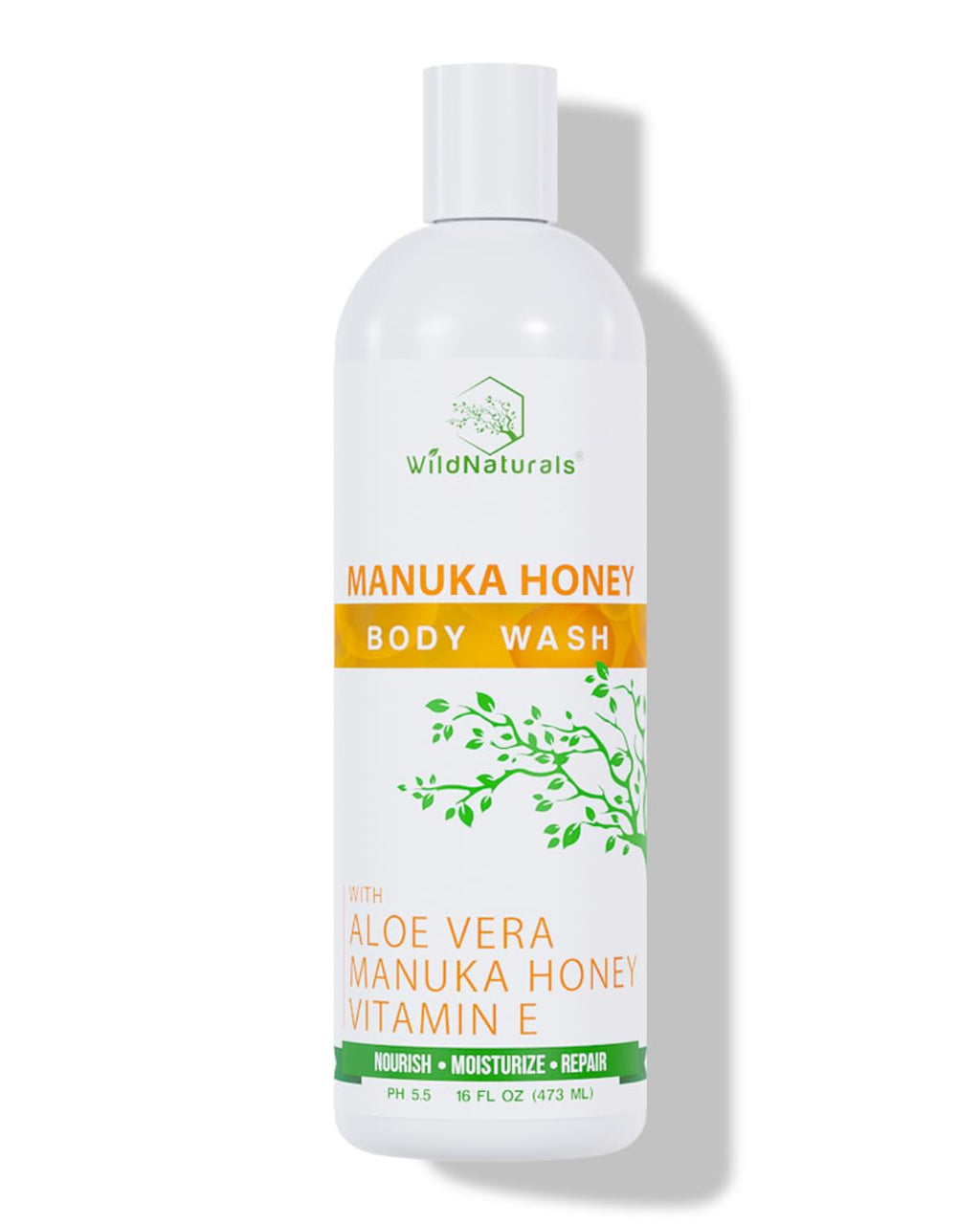 Wild Naturals Manuka Honey Body Wash – Organic, Sulfate-Free for Eczema & Psoriasis