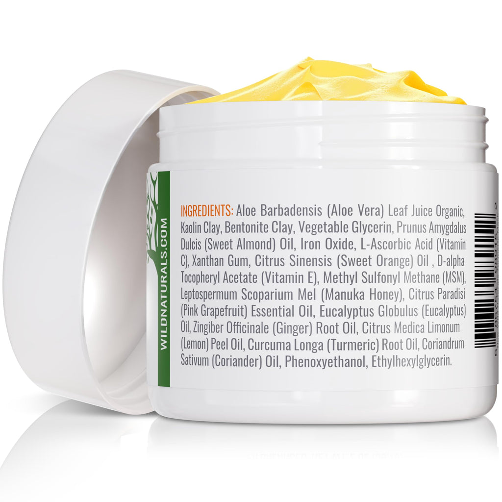 Wild Naturals Turmeric Clay Mask for Acne & Dark Spots – Gentle Vitamin E Formula