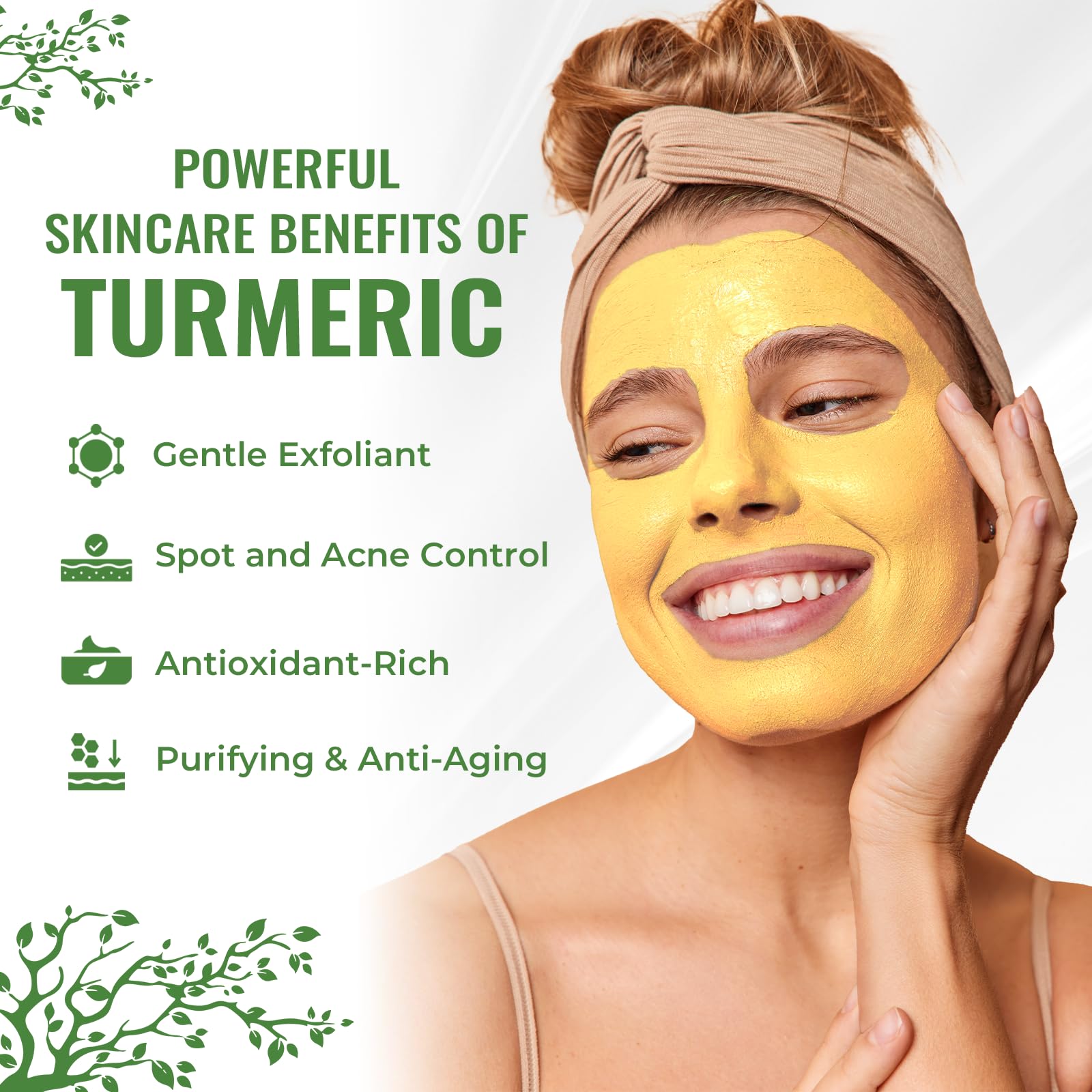Wild Naturals Turmeric Clay Mask for Acne & Dark Spots – Gentle Vitamin E Formula