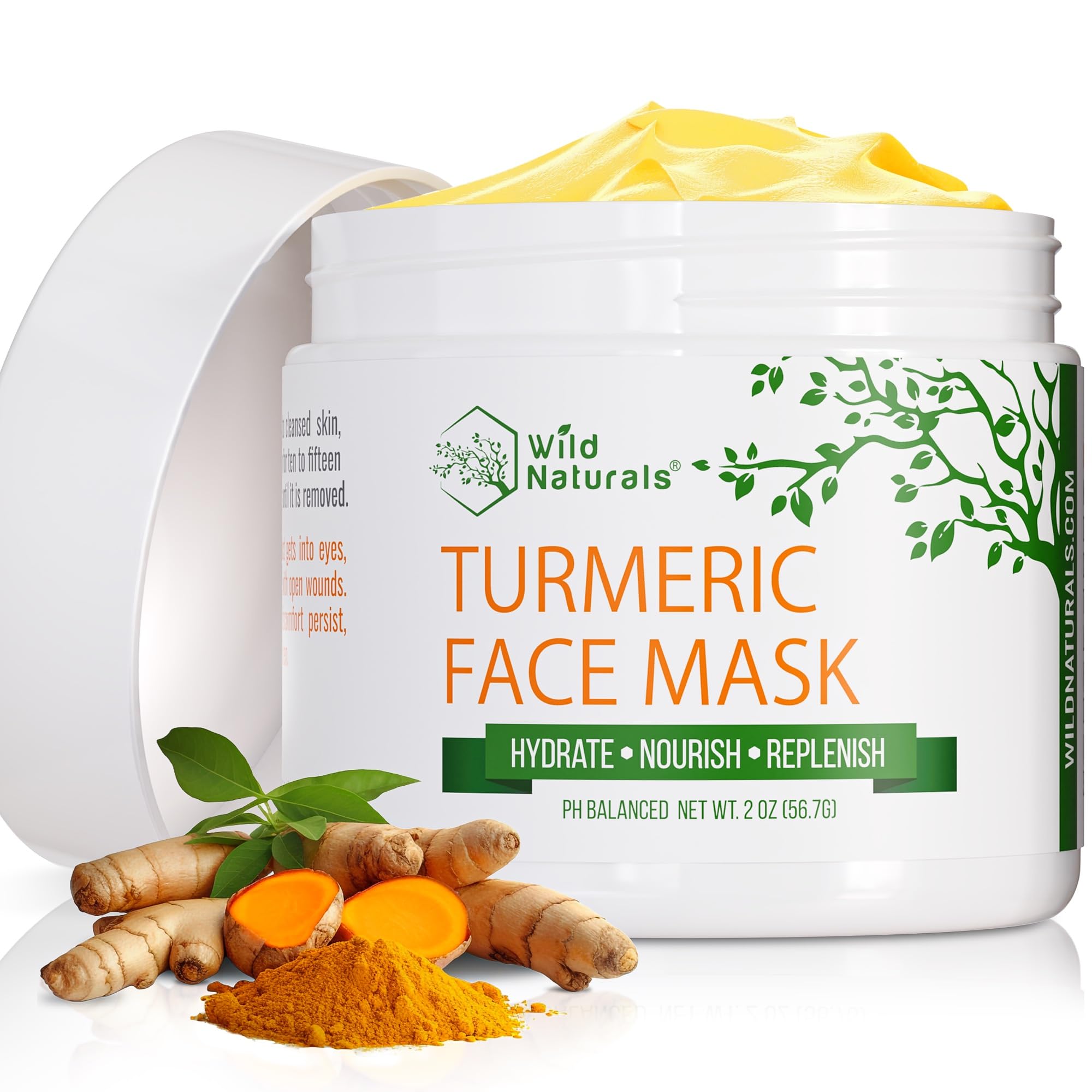 Wild Naturals Turmeric Clay Mask for Acne & Dark Spots – Gentle Vitamin E Formula