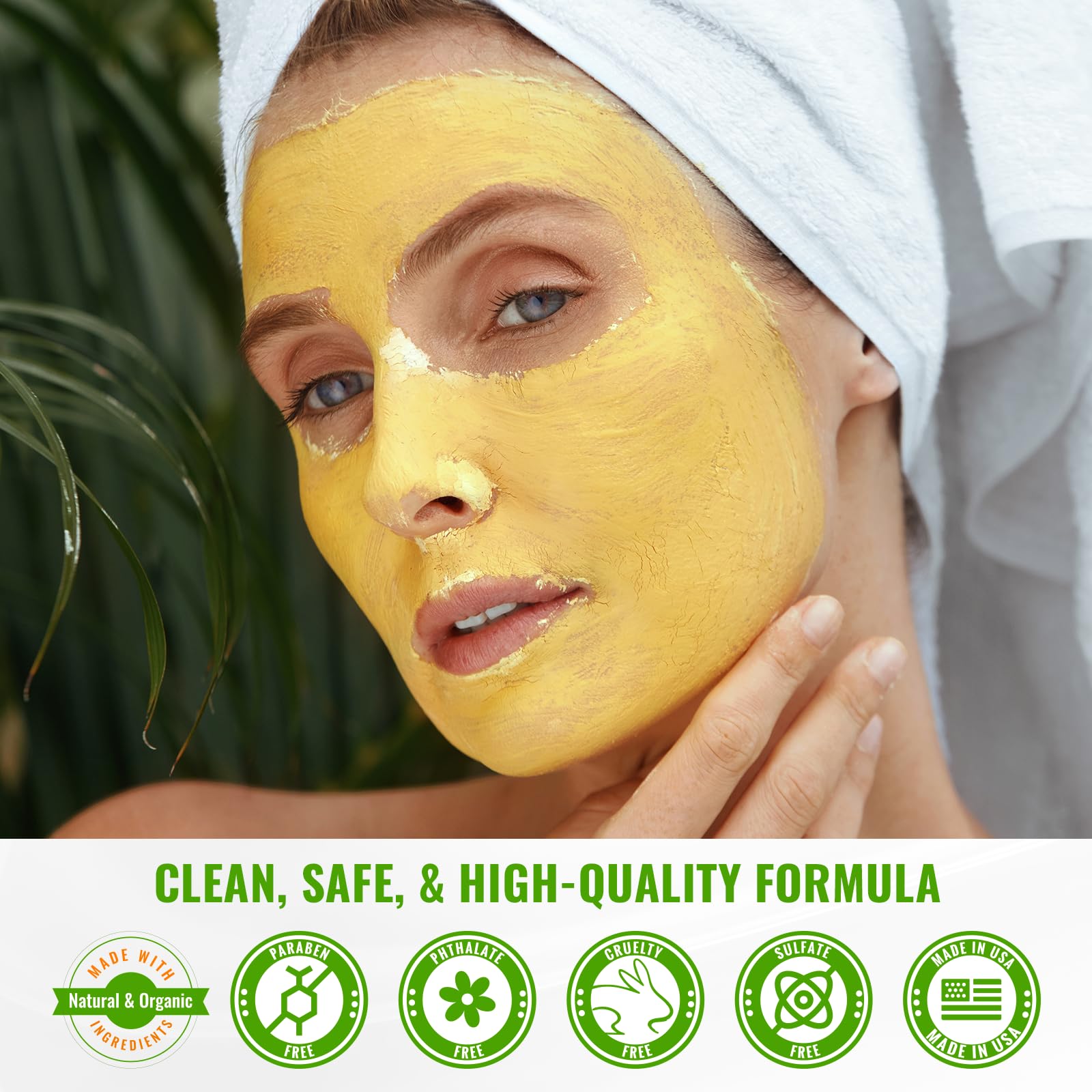 Wild Naturals Turmeric Clay Mask for Acne & Dark Spots – Gentle Vitamin E Formula