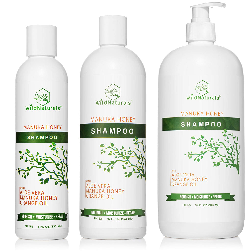 Wild Naturals Eczema Manuka Honey Shampoo – Hydrating, Sulfate-Free for Psoriasis & Dry Scalp