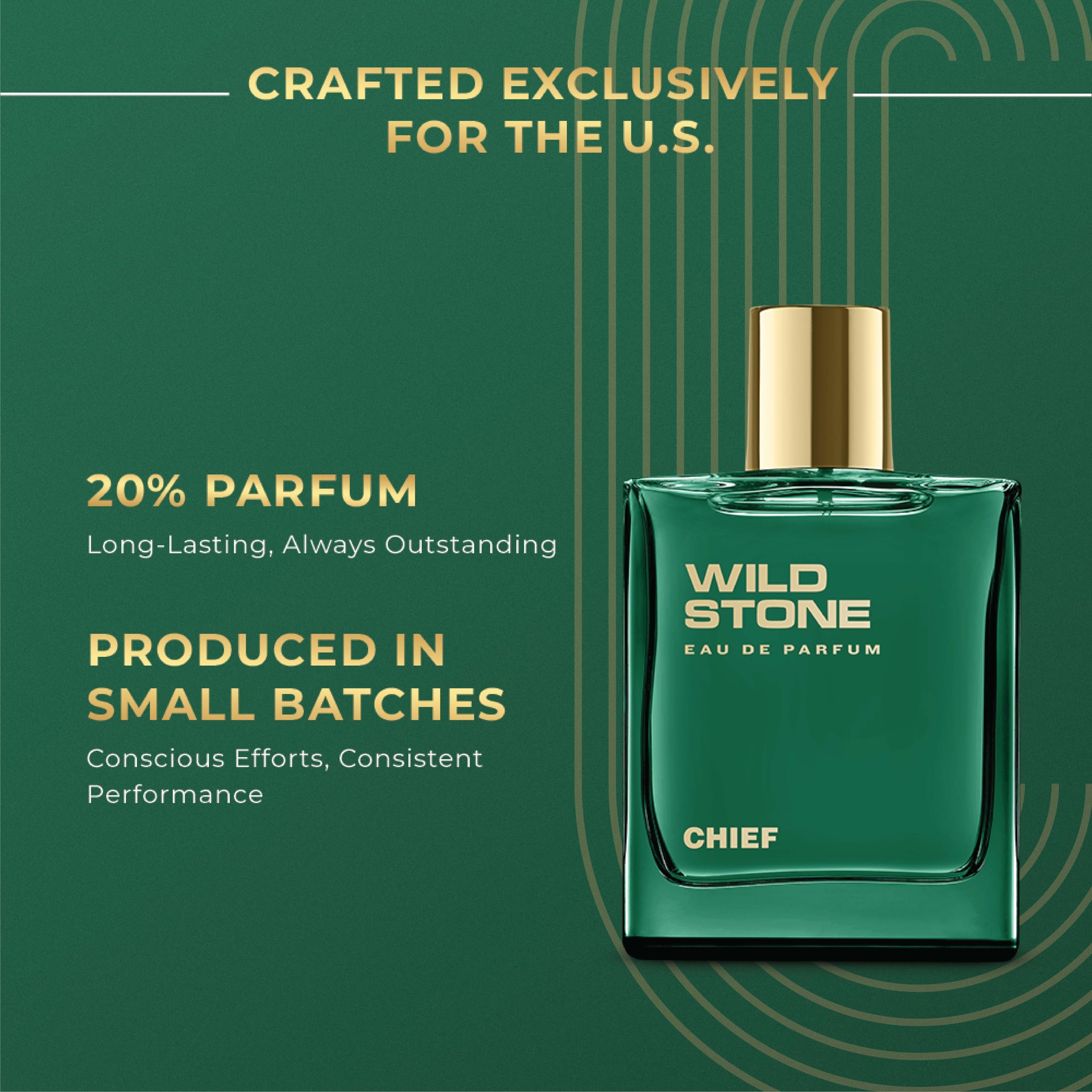 Wild Stone Chief EDP for Men – Luxury Aquatic-Woody Perfume, 100 ml