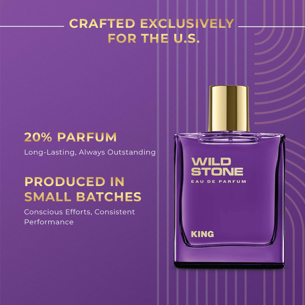 Wild Stone King Eau de Parfum for Men | Luxury 100 ml | Long-Lasting, Vegan & Clean