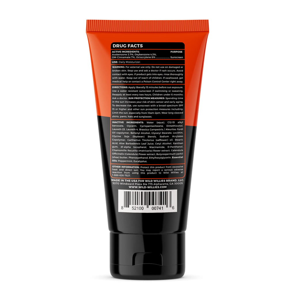 Wild Willies Daily Facial Moisturizer SPF 30 for Men – Lightweight Hydration with Antioxidants