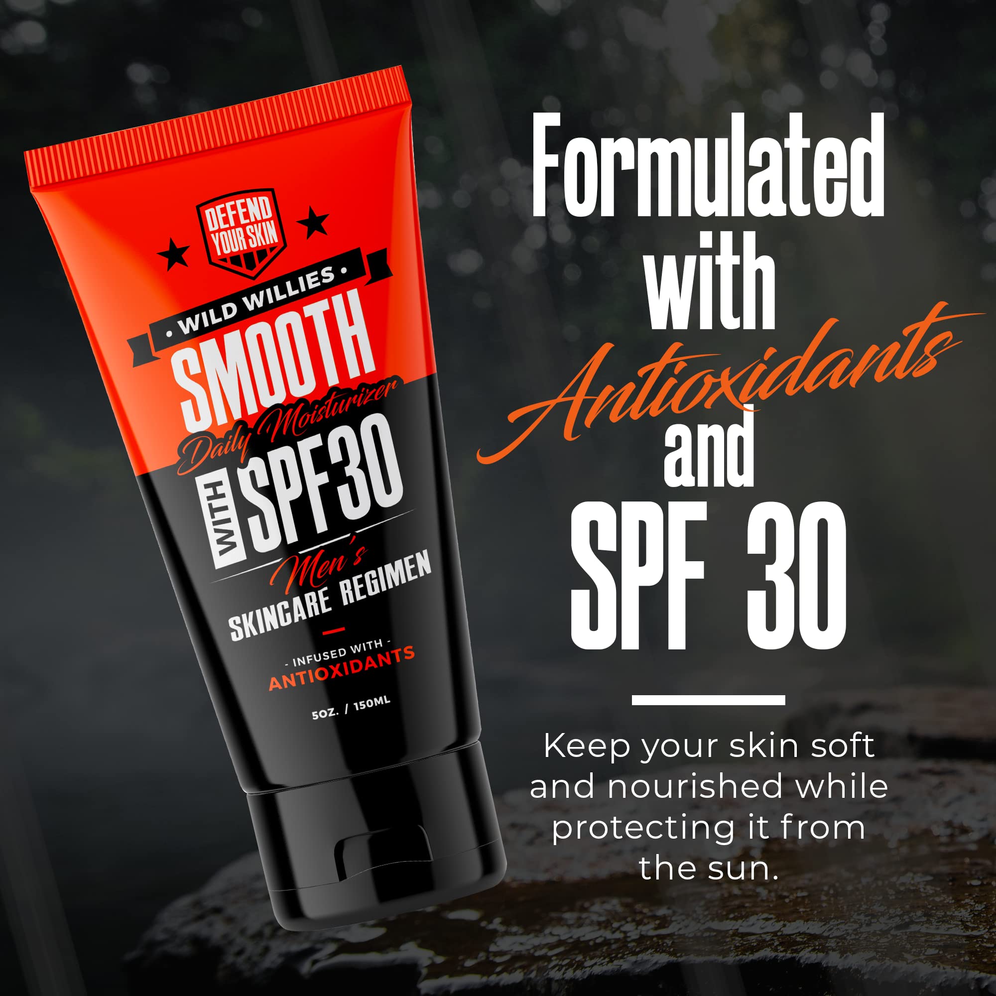Wild Willies Daily Facial Moisturizer SPF 30 for Men – Lightweight Hydration with Antioxidants