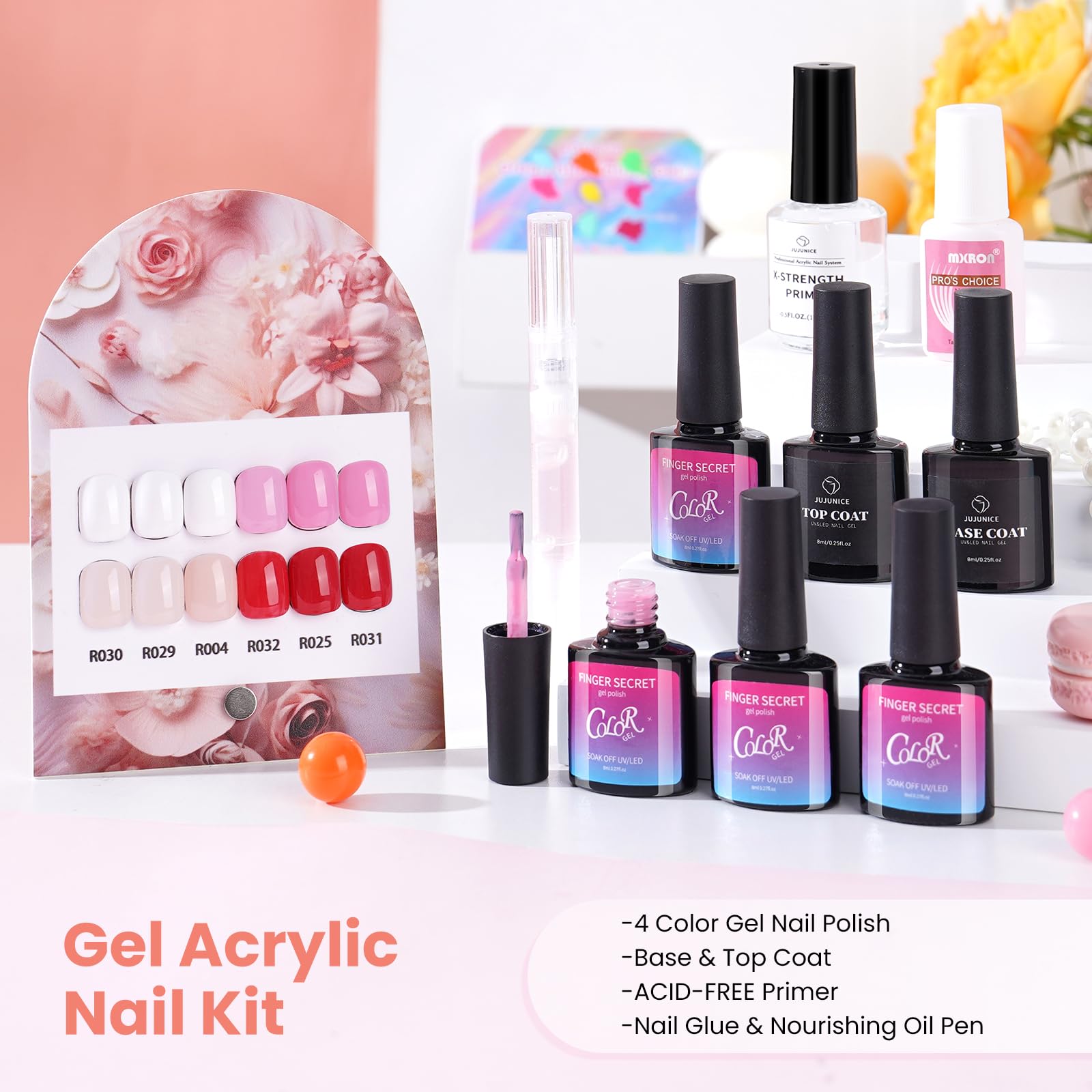 Wilfniee Nail Kit for Beginners – All-in-One Acrylic Starter Set with UV Lamp & Gel Polish
