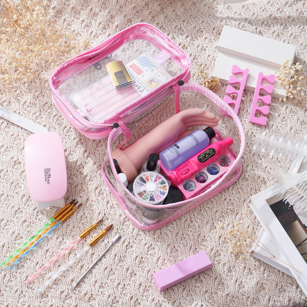 Wilfniee Nail Kit for Beginners – All-In-One Acrylic Starter Set with Drill, UV Lamp, Glitter & Gift Bag