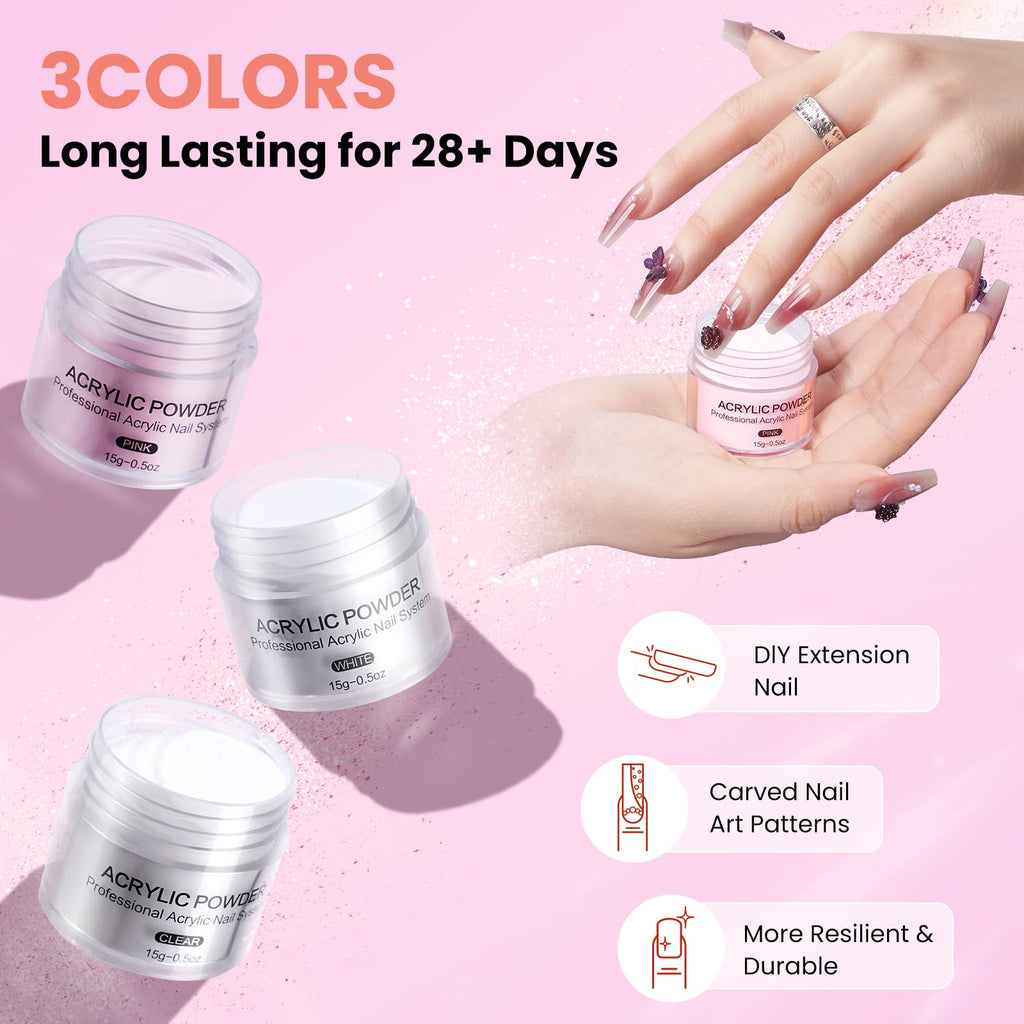 Wilfniee Nail Kit for Beginners – All-in-One Acrylic Starter Set with UV Lamp & Gel Polish