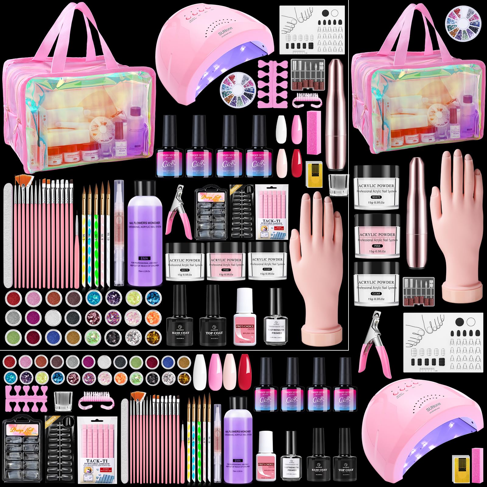 Wilfniee Nail Kit for Beginners – All-in-One Acrylic Starter Set with UV Lamp & Gel Polish