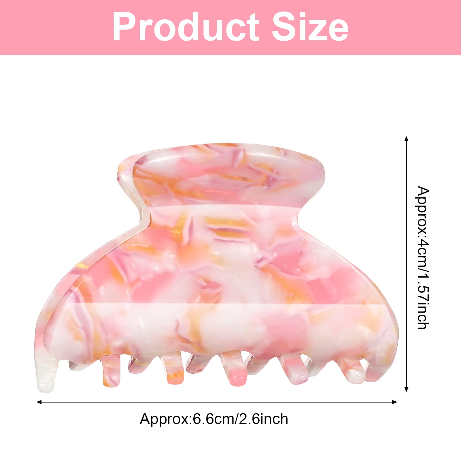 WILLBOND 6 Pieces Medium Hair Claw Clips - 2.6 inch Tortoise Shell Banana Clips for Thin to Medium Hair